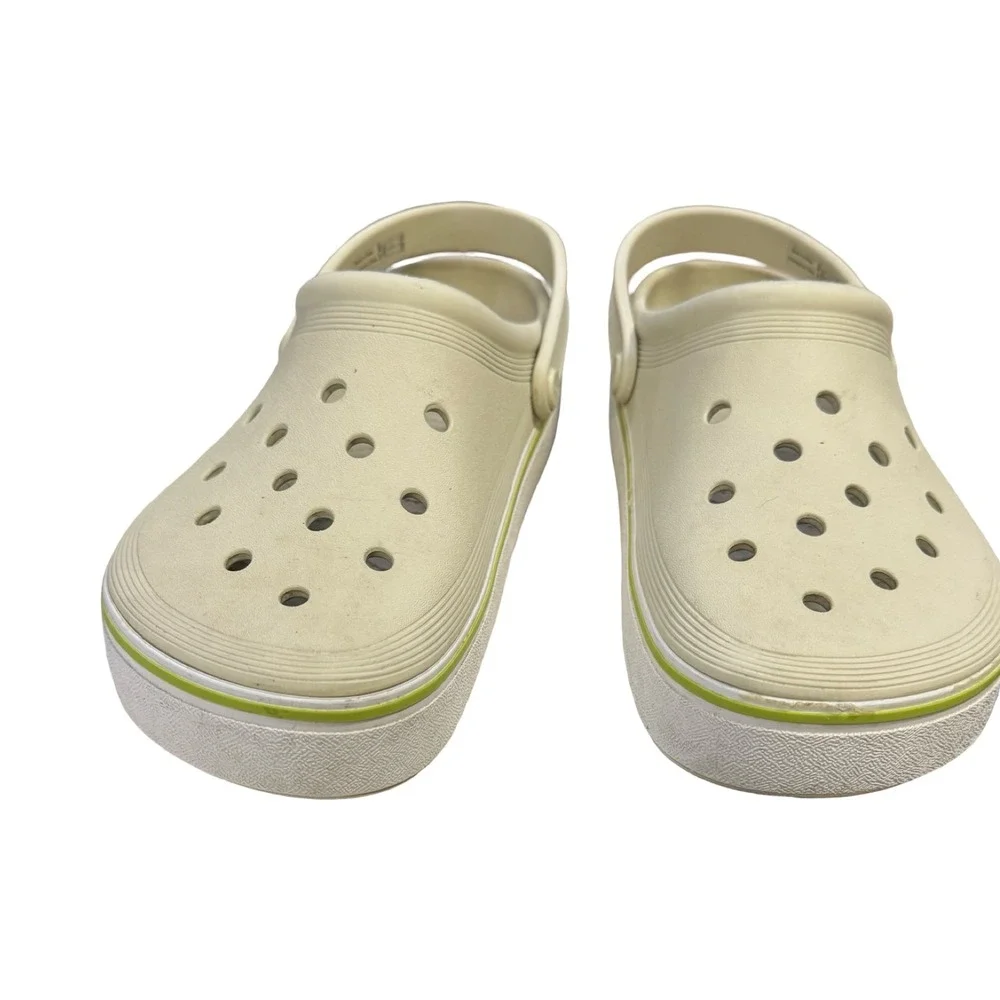 Crocs Crocband Clogs Beige Lime Green Mens Slip On Shoes M10 W12 casual beach